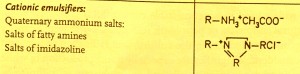 Cationic emulsifier structure